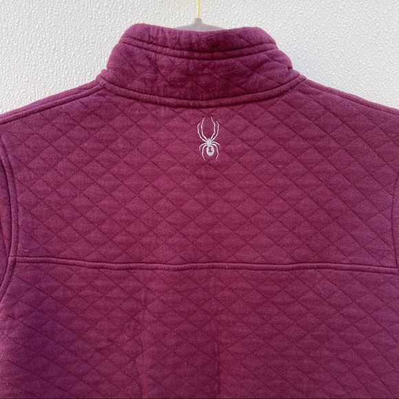 Spyder quilted pullover sweatshirt medium purple grey buttons - Picture 5 of 5